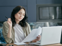 lady looking at paperwork